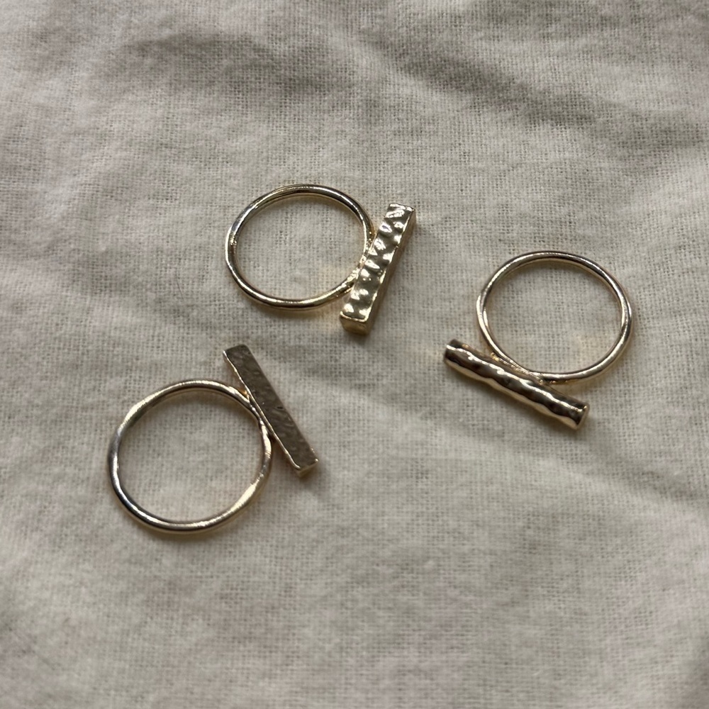 Gold Bar Rings - Picture 7 of 9